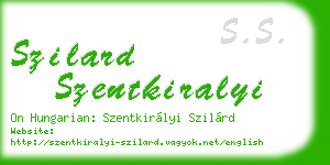 szilard szentkiralyi business card